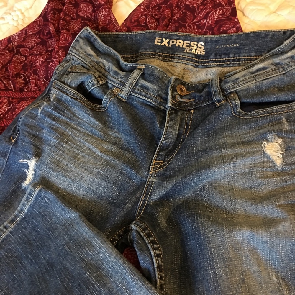 Express Jeans Boyfriend size 0 distressed